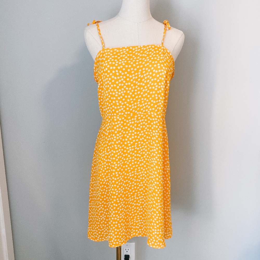 Yellow White Flower Dress | Sundress